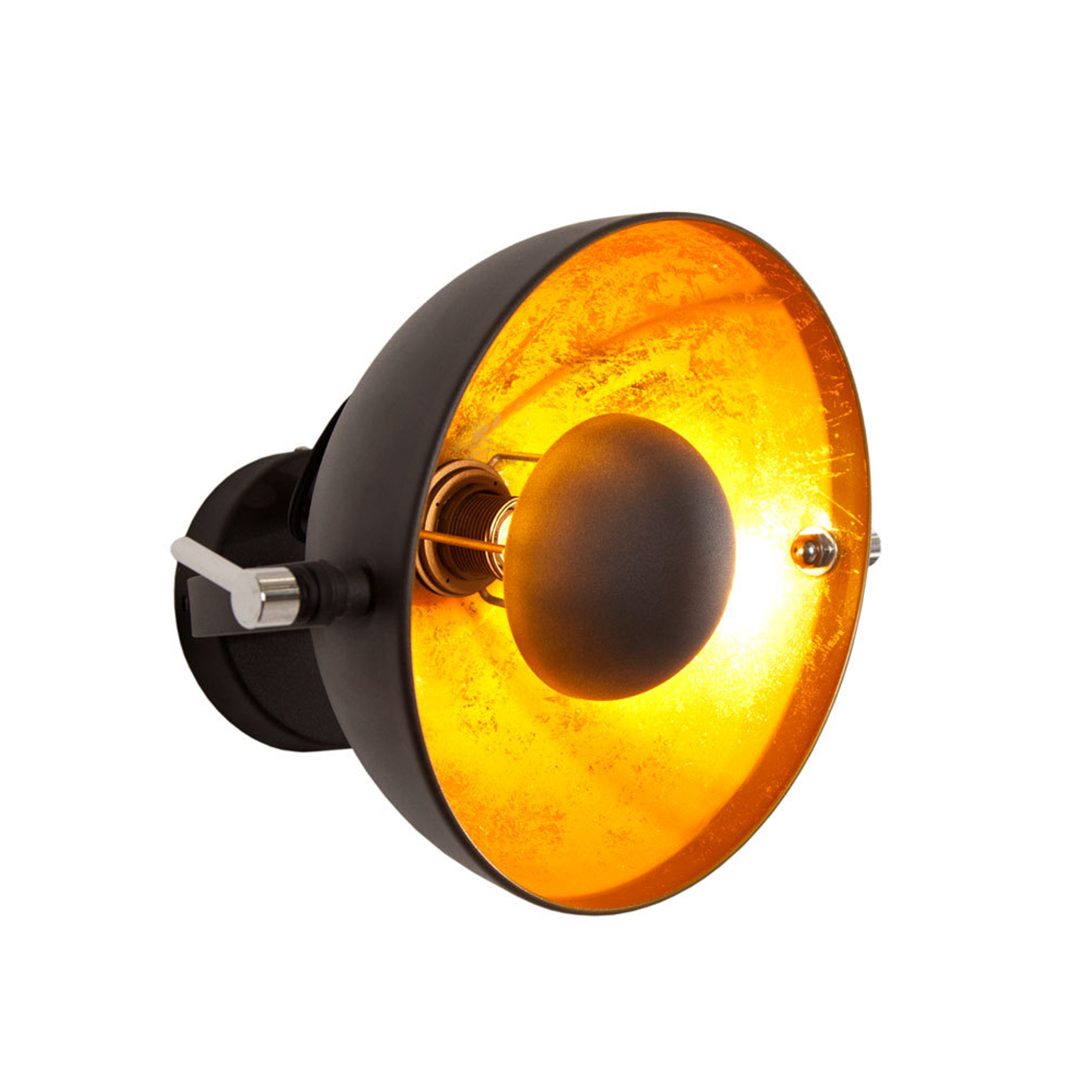 Wandleuchte STUDIO Schwarz Gold Lampe Blattgold Optik