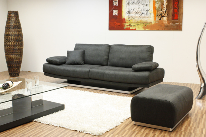 Rolf Benz 345 Sofa + Sessel Stoff dunkelgrau