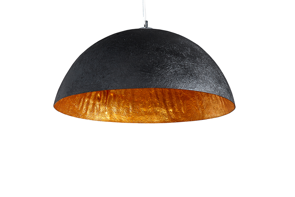 Stylische Hängeleuchte GLOW Schwarz Gold 50cm Hängelampe