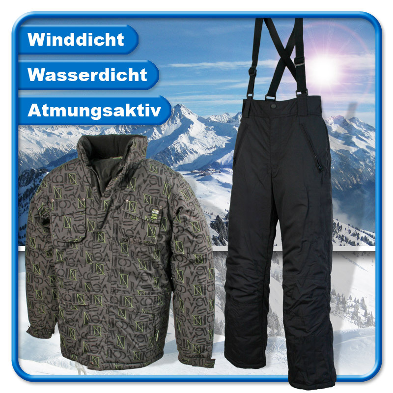 Outburst Snowboardanzug Skianzug camouflage Skijacke Skihose 128 176